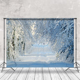 Lofaris Glistening Winter Cool Forest Scenery Photo Backdrop